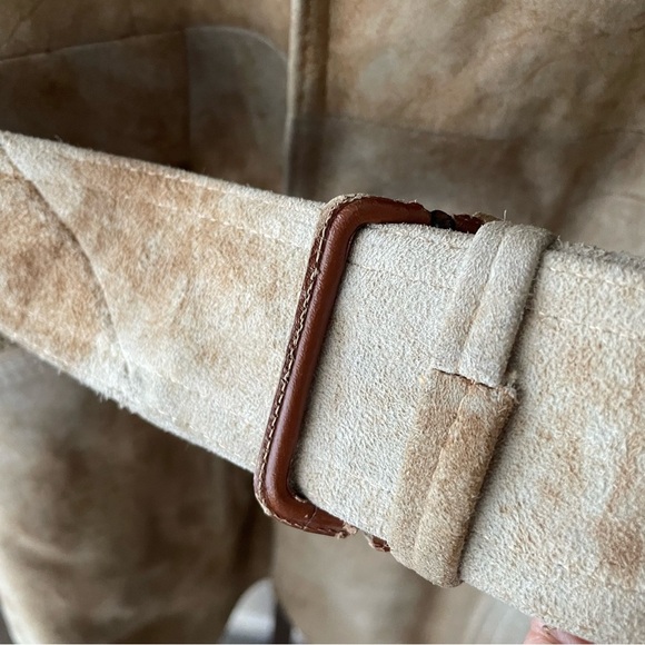 70s Vintage Robert Chernin Shearling Sheepskin Belted Coat Mens Size 42 - Picture 9 of 16